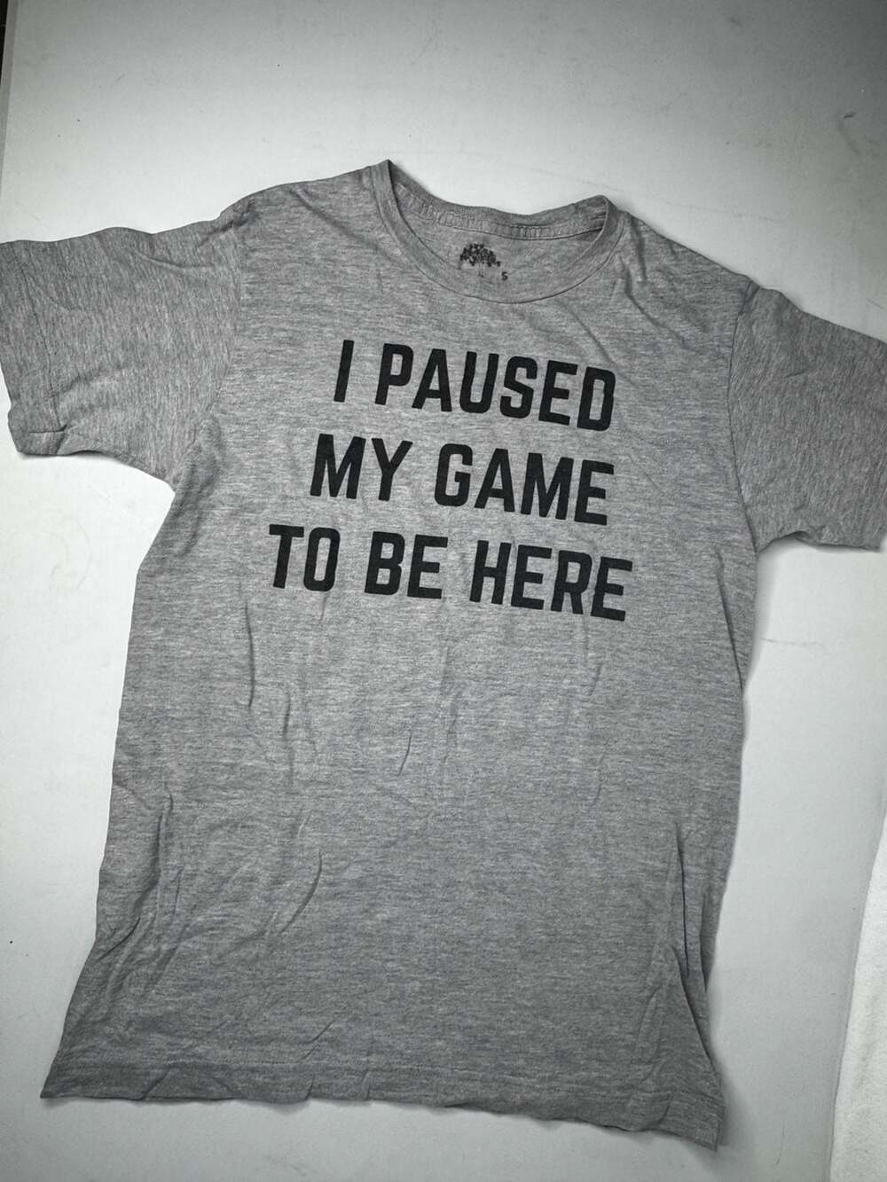 Ann Arbor T-Shirt I Paused My Game To Be Here Size S Heather Gray